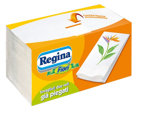REGINA FIORI TOVAGLIOLI DUE VELI GIA PIEGATI